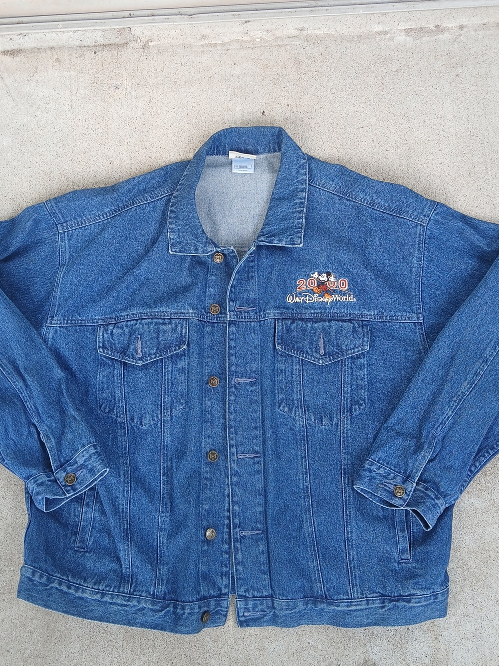 Y2K Vintage Disney 2000 Blue Denim Jacket Unisex XL
